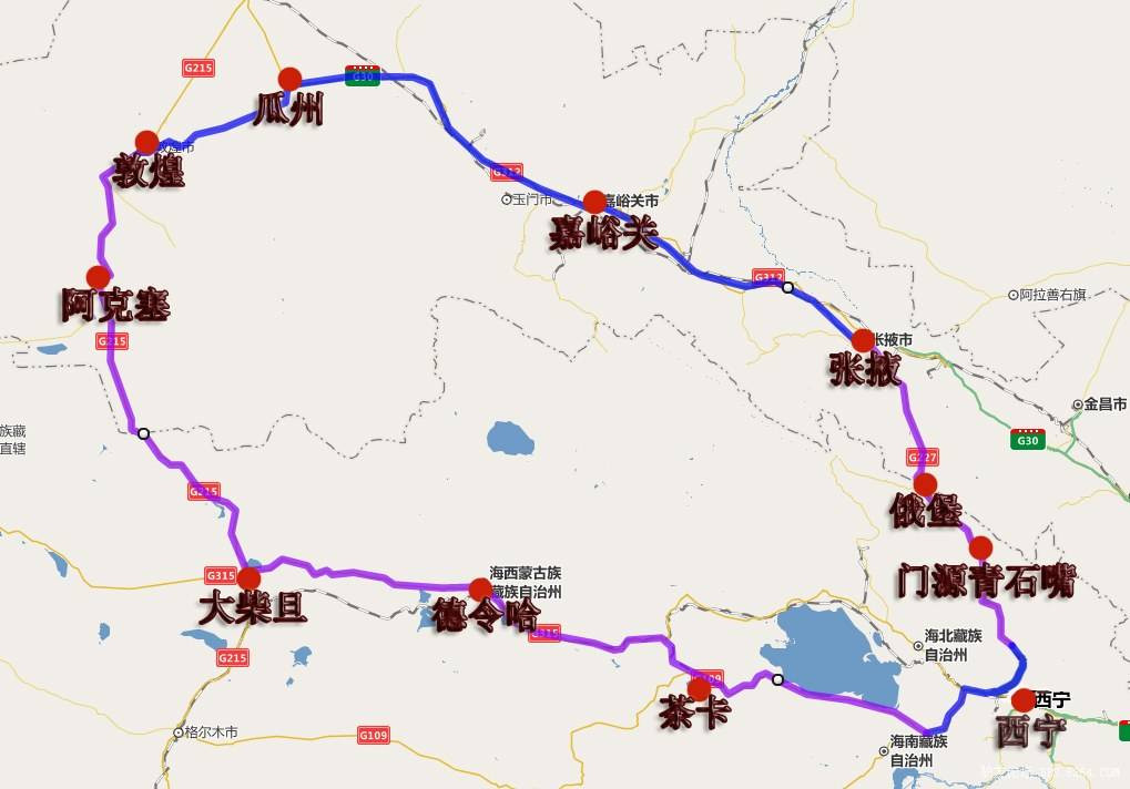 行程安排:主要参考网上关于青海甘肃大环线的游览线路