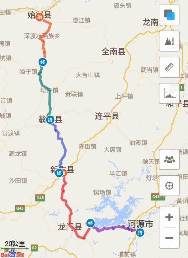 五天骑行路线图,全程约320公里.