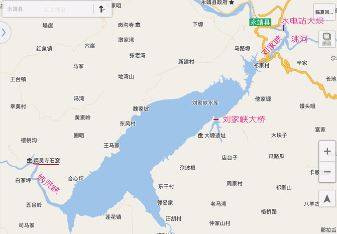 刘家峡水库地图