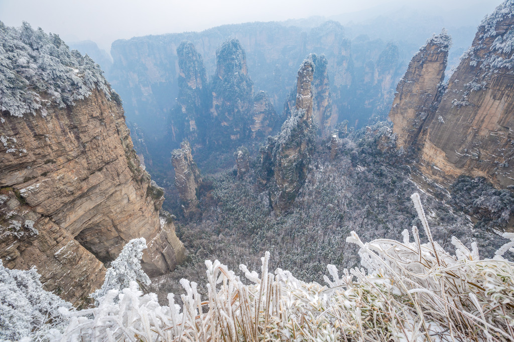 人间仙境张家界,醉美雪景武陵源