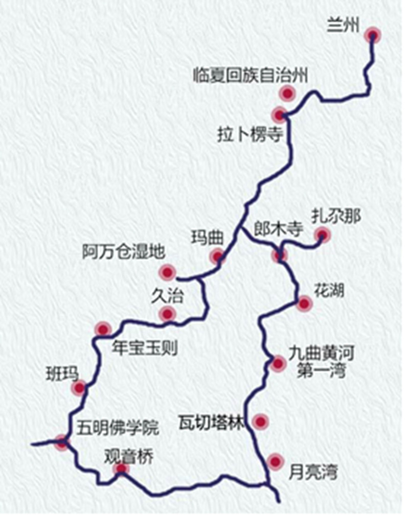 甘南自驾游手绘地图