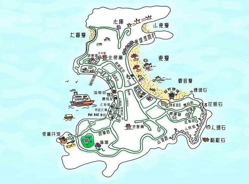 长洲岛景点总览图