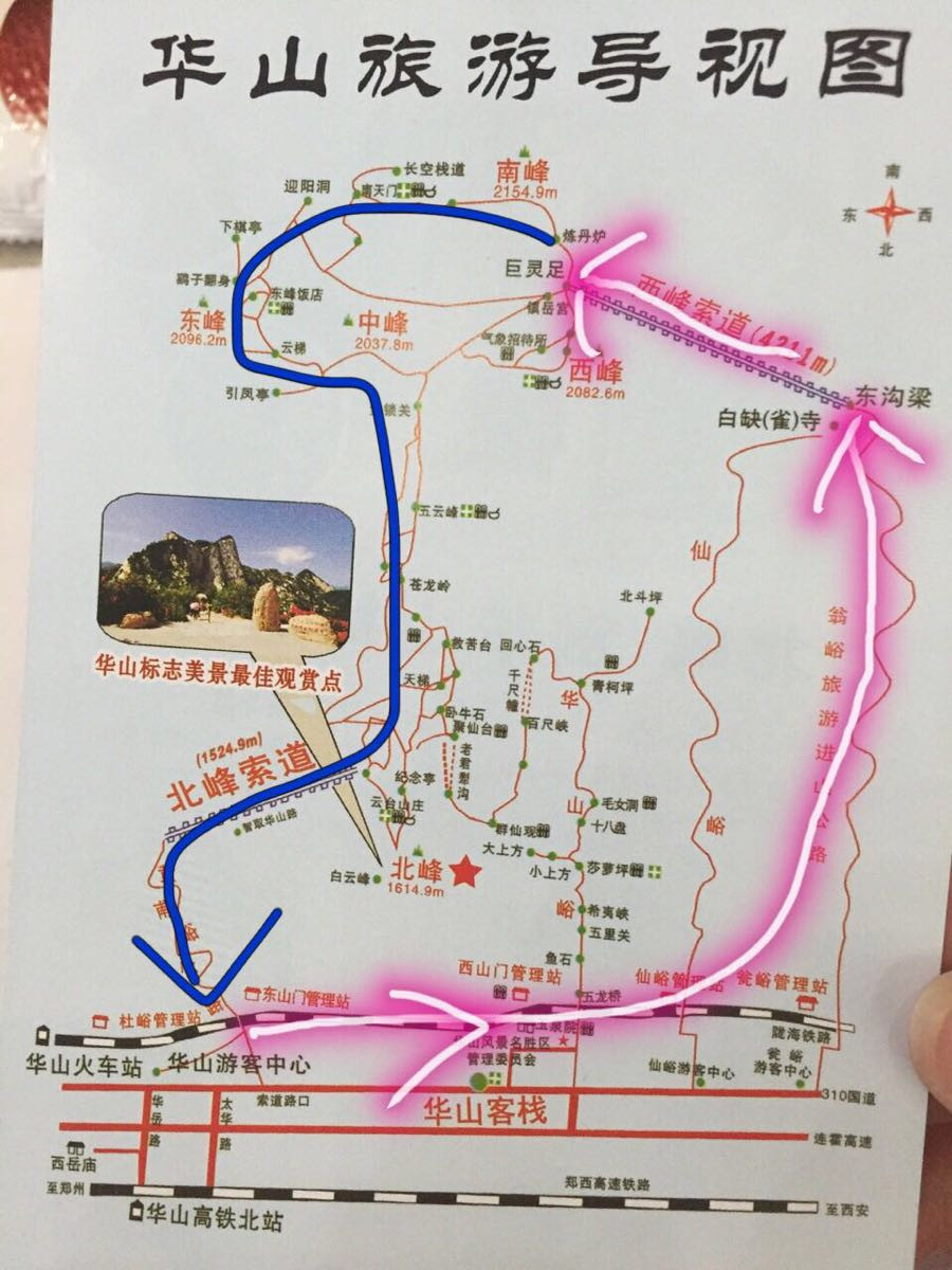 华山游览线路