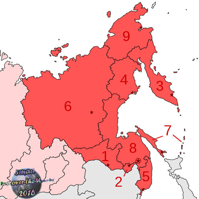 (俄罗斯远东地区区域图;图五为滨海边疆区)