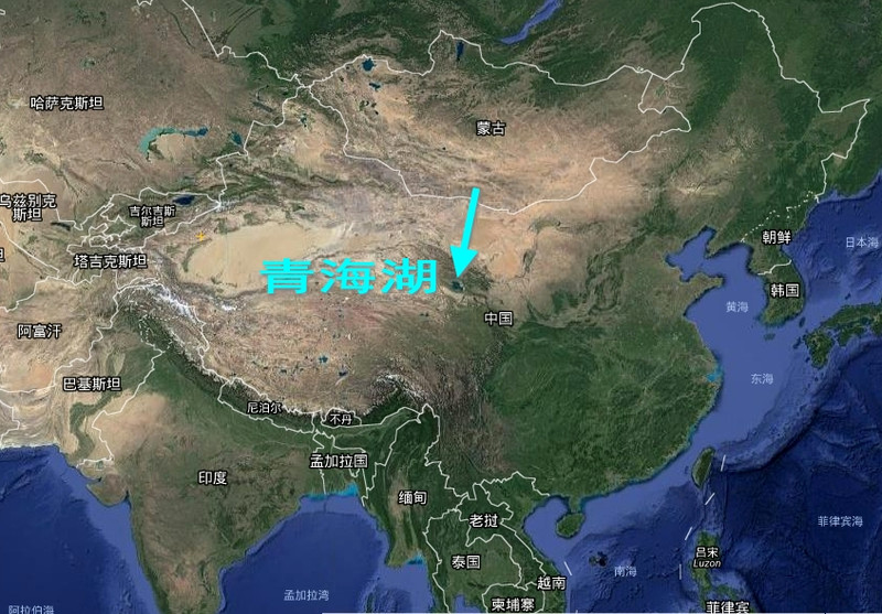 青海湖在中国版图的位置