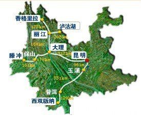 云南要旅游城市的分布图云南各个旅游城市是怎样分布的