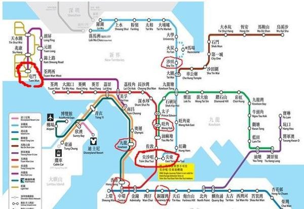 香港地铁线路图