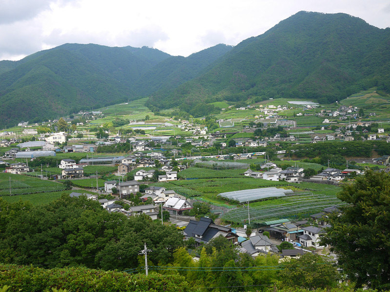 富士山麓下的山梨