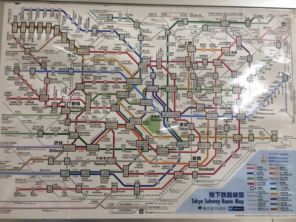          东京地下铁线路图 非jr