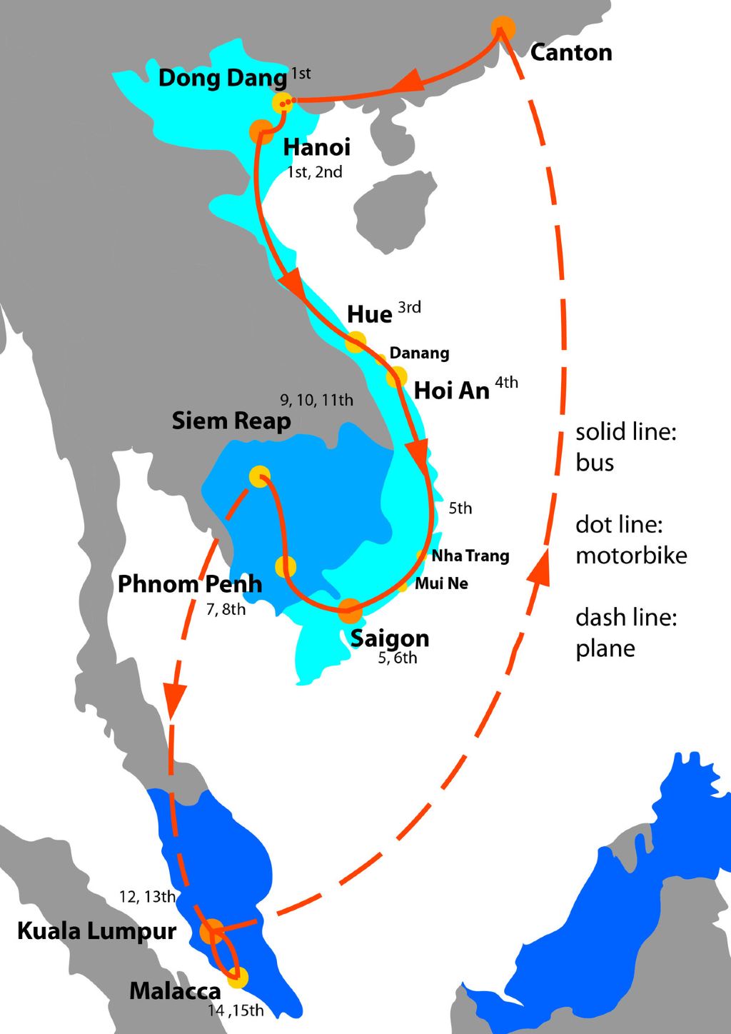 玩转越南柬埔寨马来西亚纯玩攻略 附自制路线地图图片