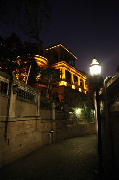 这家大宅的夜景非常漂亮,窗户里暗色的背景,显得格外惹眼.