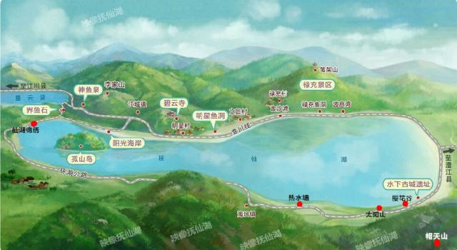 【旅游线路】抚仙湖旅游交通地图