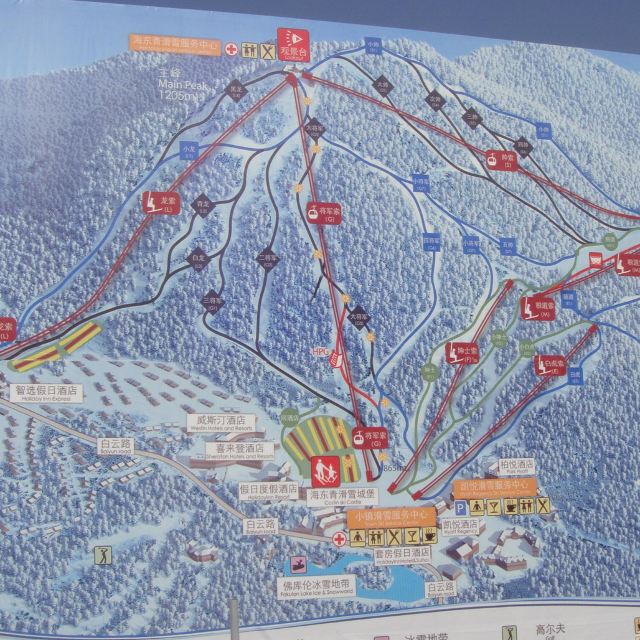 滑雪场雪道引导图