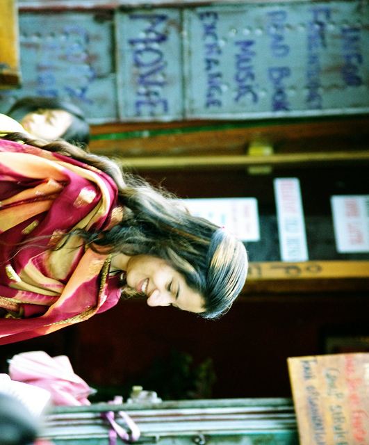 中国时光洱海边的标准之行的古城古代大理美女图片