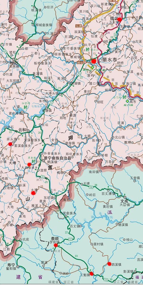 庆元高速连接线路地图