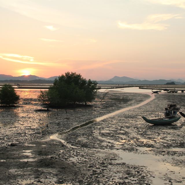 广东的霞浦—惠东盐洲岛白沙村夕阳美如画