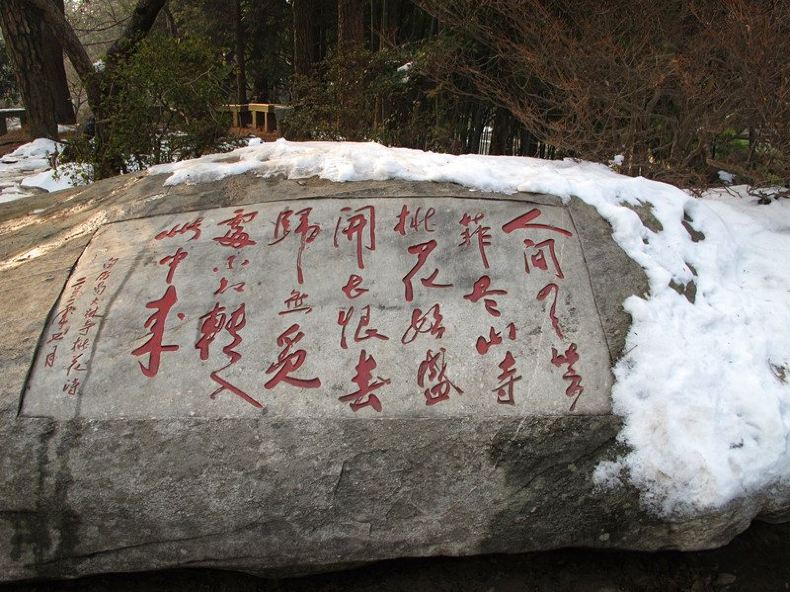 书法家胡献雅书写的巨幅石刻"白司马花径"