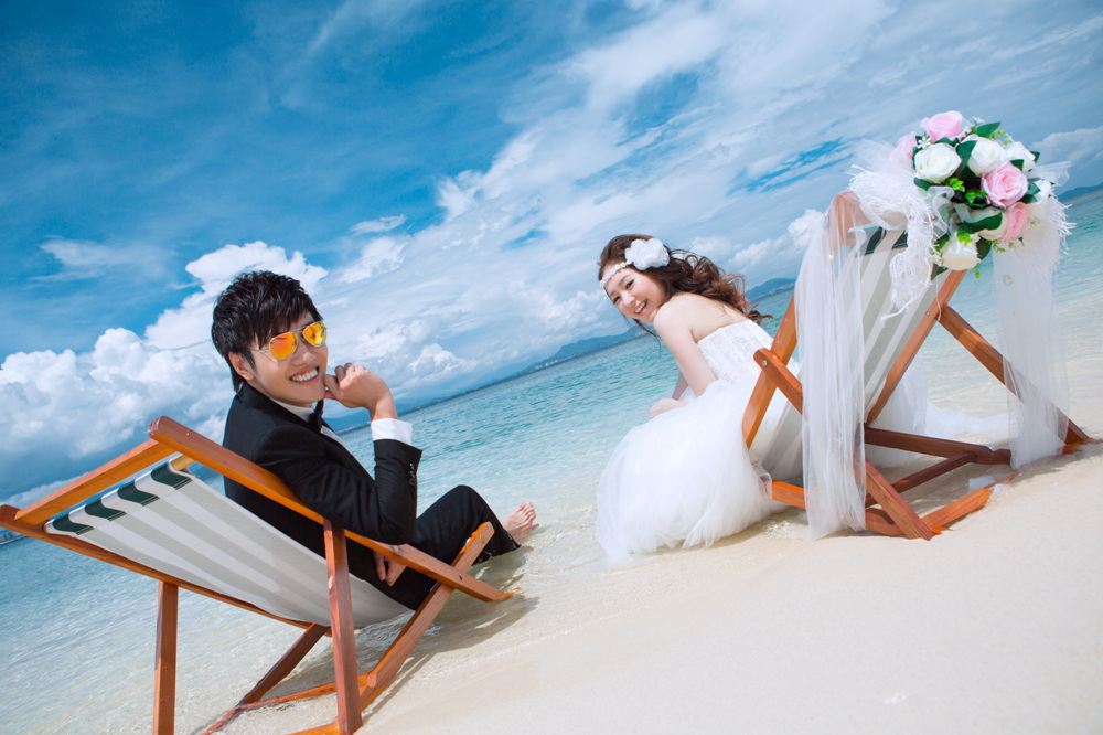 比马尔代夫拍的海要美三亚蜜月旅行婚纱照~四