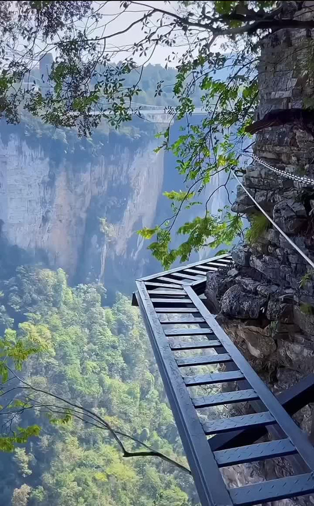 张家界爬山图片