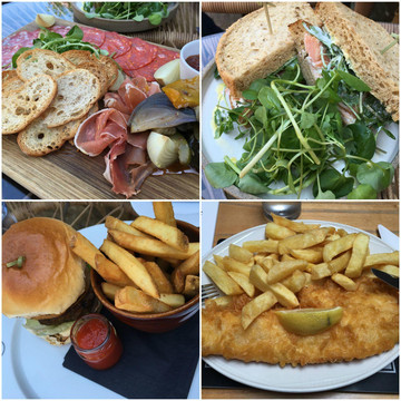 午餐超赞呀(右下是英国名菜——fish&chips)