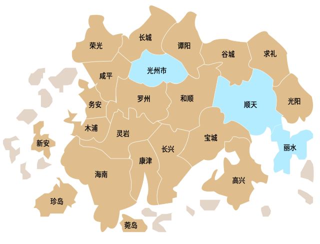 全罗南道行政区划图片