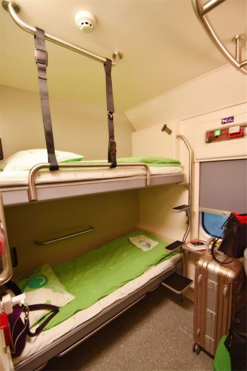 芬兰的夜火车 空间比想象的大,卫生环境也还算干净!比国内的要好多啦