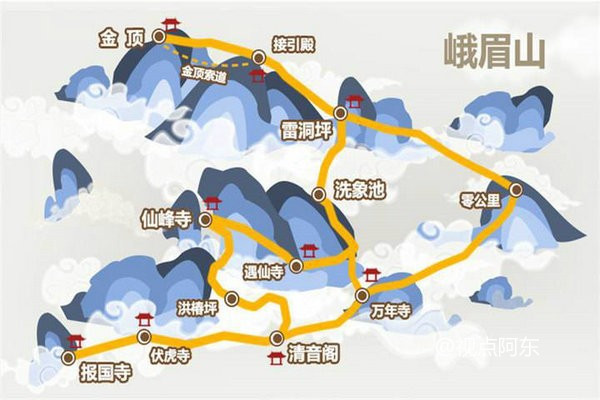 早起至峨眉山旅遊客運中心,可買門票及乘觀光車上山,在峨眉山雷洞坪