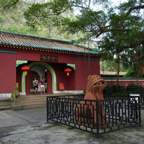 从远到近的仙掌岩,蟾蜍岩,天柱岩,石室岩,玉屏岩,阆风岩等六座奇峰