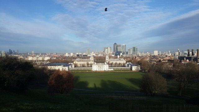 从格林尼治天文台俯瞰伦敦