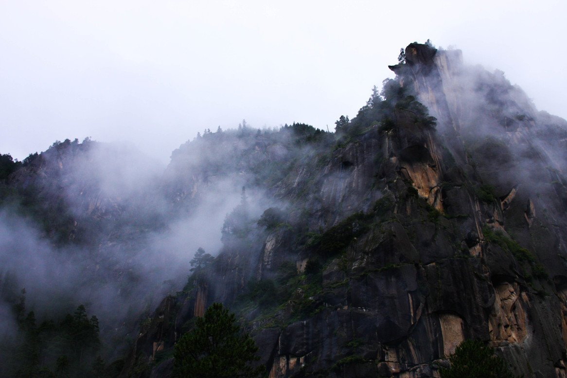 山间云雾缭绕,宛如仙境. 卡定沟