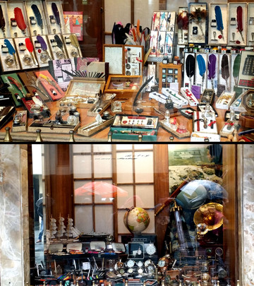 一家精品店的橱窗,我喜欢这些精致的文具