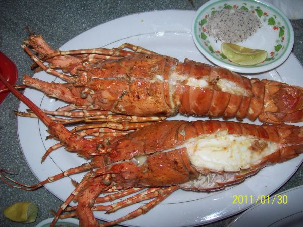 龙山寺的大脚佛,冰镇凉瓜,是不一样的凉瓜,炭烧中龙虾,不到￥50元一只